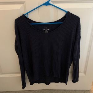 Navy Blue Soft & Sexy Ribbed Top